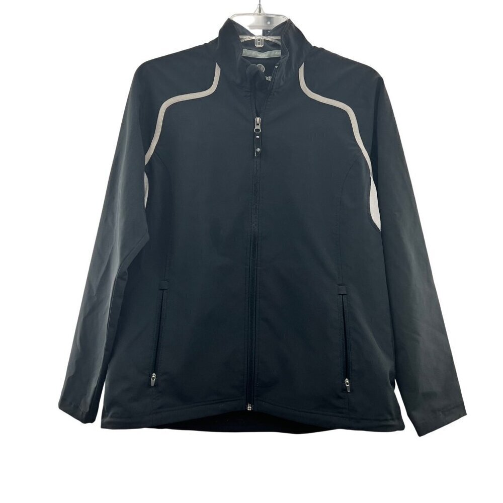 Sunice Women's Jacket Black/Silver Full Zip Size Large Zip Pockets